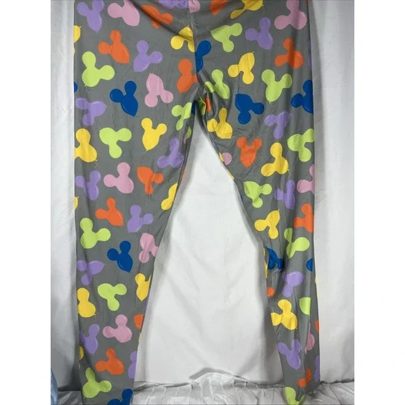 Disney Parks Mickey Balloons Women's Leggings Gray size Large Stretch Pants - Picture 3 of 15